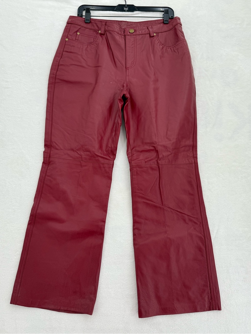 Vintage Y2K 90s Metro Style Genuine Leather Lined Pants Red Women’s Size 12